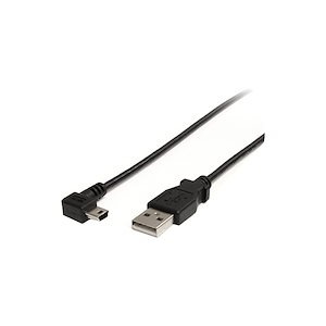 StarTech.com 1.8m ミニUSB変換ケーブル miniUSB右向きL型ケーブル USB A端子 オス - USB mini-B端子 オス USB2HABM6RA