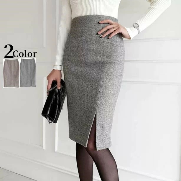 新入荷 タイトスカート ラシャスカート スカート ひざ丈 レディース スカートミディアム丈 ハイウエスト 通勤 オフィス フォーマル ビジネス 就活 大きいサイズ 膝丈 普段着 厚手 秋物 冬物