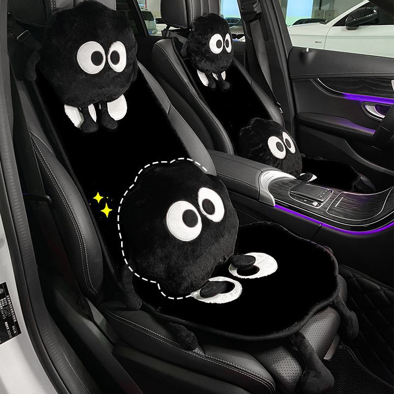 快適なクラシックブリケットカーシートクッション冬かわいい漫画アイスシルク防汚通気性カーシートクッション