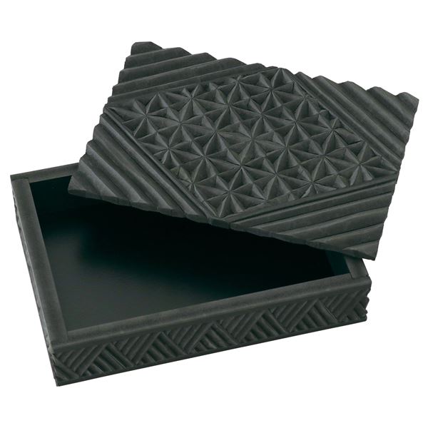 （まとめ）黒彫板ハガキ箱(×5セット)