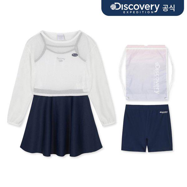 女の子用スイムカバーアップ 2PCS SET (D/INDIGO) _
