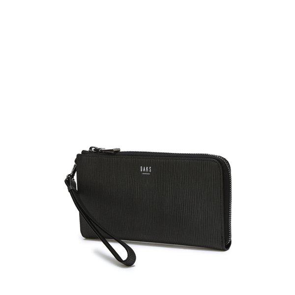 [26SS] ブラックパターン牛革ジッパー長財布 DBWA6E161BK