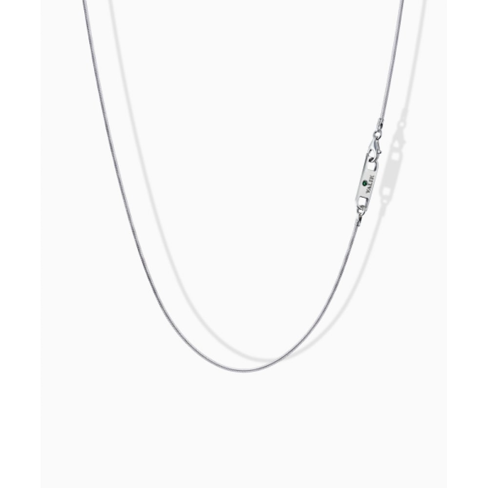 VALIK [925シルバー] No.79グリーンタックスネークチェーンネックレス