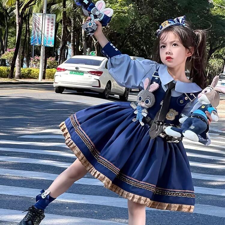 本日の限定商品 ハロウィン 子供 ハロウィン コスプレキッズ 子供 用コスプレ ハロウィン コスプレ コスプレ オフィサーバニーロリータプリンセスドレス 春秋ドレス