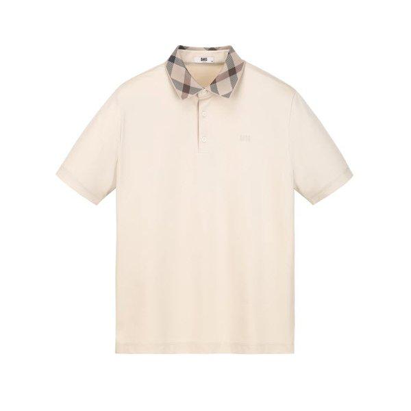 [26SS] [ギフト] ベージュ ハウスチェック ニットカラー 半袖Tシャツ (DMTS6B002I2)