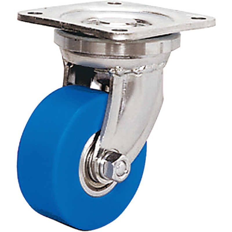 シシクアドクライス　低床超重荷重用キャスター 100径 ユニクロメッキ MC車輪　DHJ100UMC