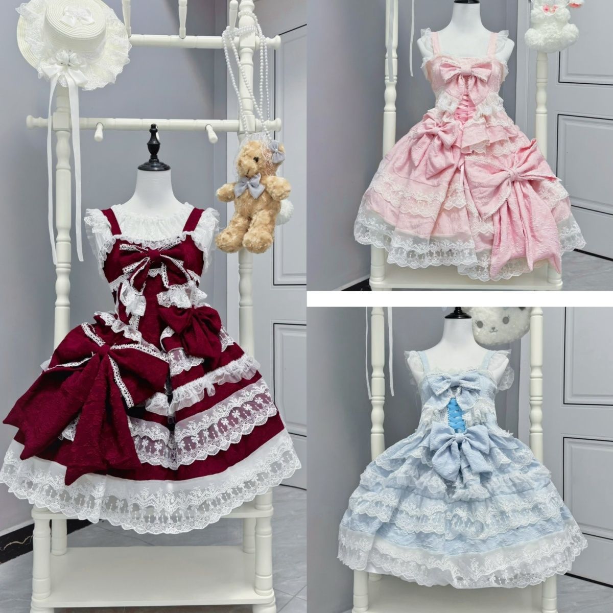 ロリータドレス ゴージャス ヘビー ウェディング JSK サスペンダースカート 衣装 仮装 クリスマス ドレス クリスマスコスプレ