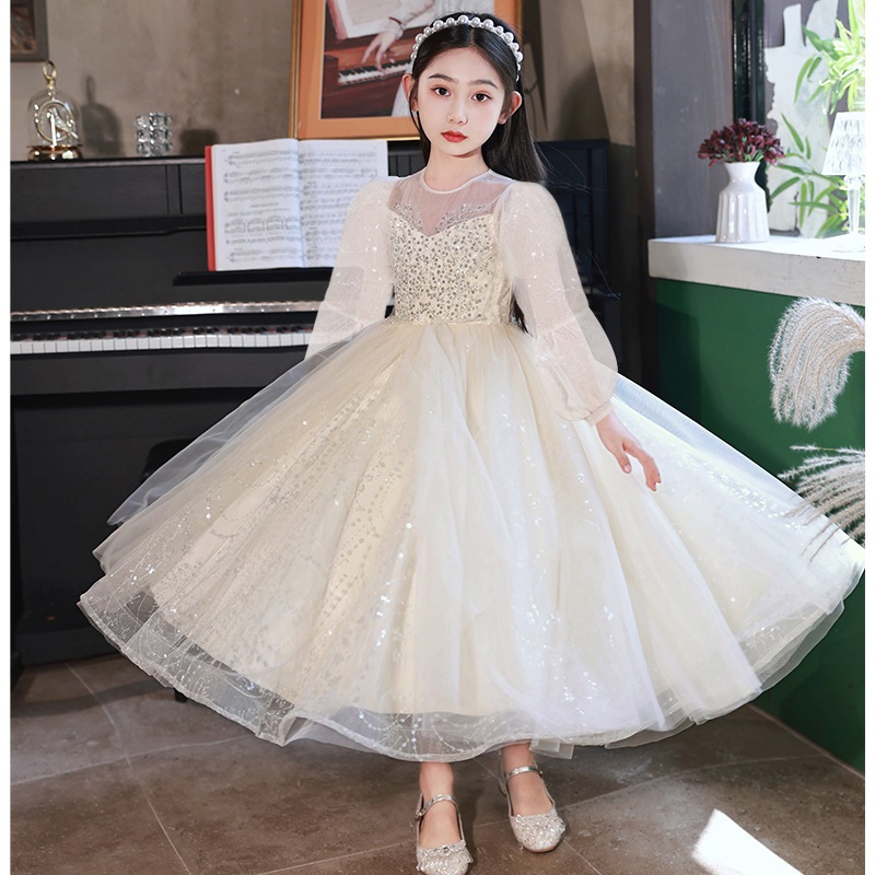 子供用ドレスファッショナブルなパフォーマンスパフォーマンスコスムファッショナブルなプリンセスドレスシャンシャンカラーバースデーガールドレススプリング