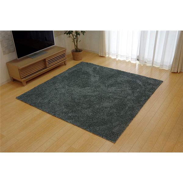 タフト風 ラグマット/絨毯 (3畳 グレー 約140×340cm) 洗える 防滑 オールシーズン ホットカーペット可 (リビング)