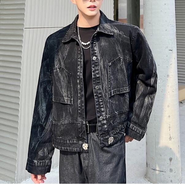 秋服 韓国ファッション メンズ 長袖 デニムジャケット カジュアル NZ14