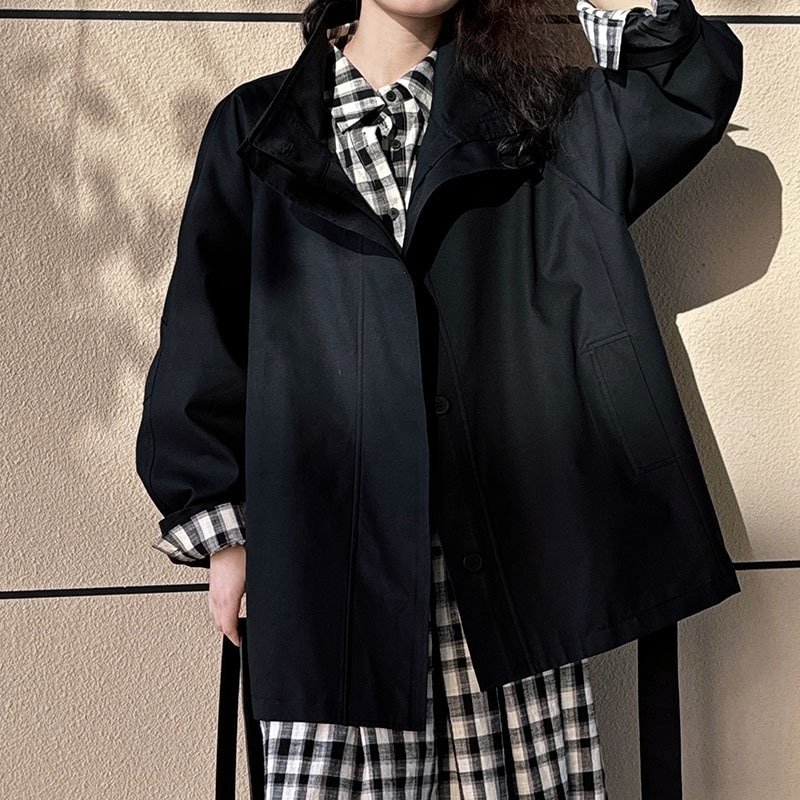 アウター ジャケット スタンドカラー フライフロント ハイネック ドロップショルダー 長袖 大人可愛い スポーティー お洒落 こなれ感 普段使い