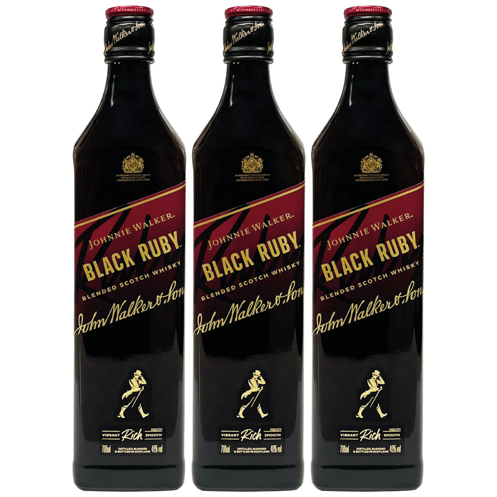 [正規品] ジョニーウォーカー ブラックルビー 3本セット 700ml / スコットランド ブレンデッドスコッチウイスキー Johnny Walker Black Ruby
