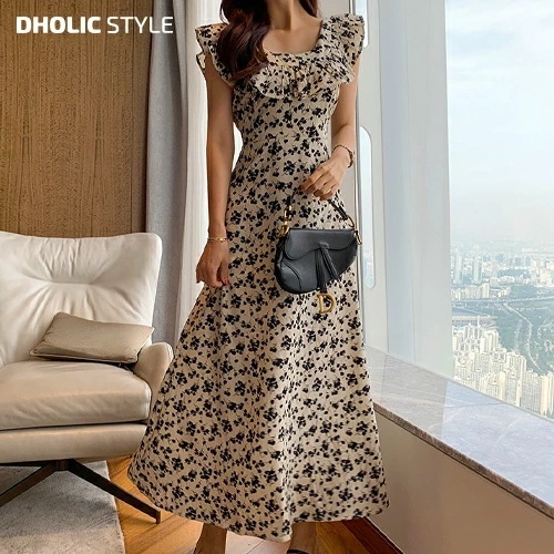 [メガ割りSALE]2WAYフリルカラーフラワーワンピース・p563924