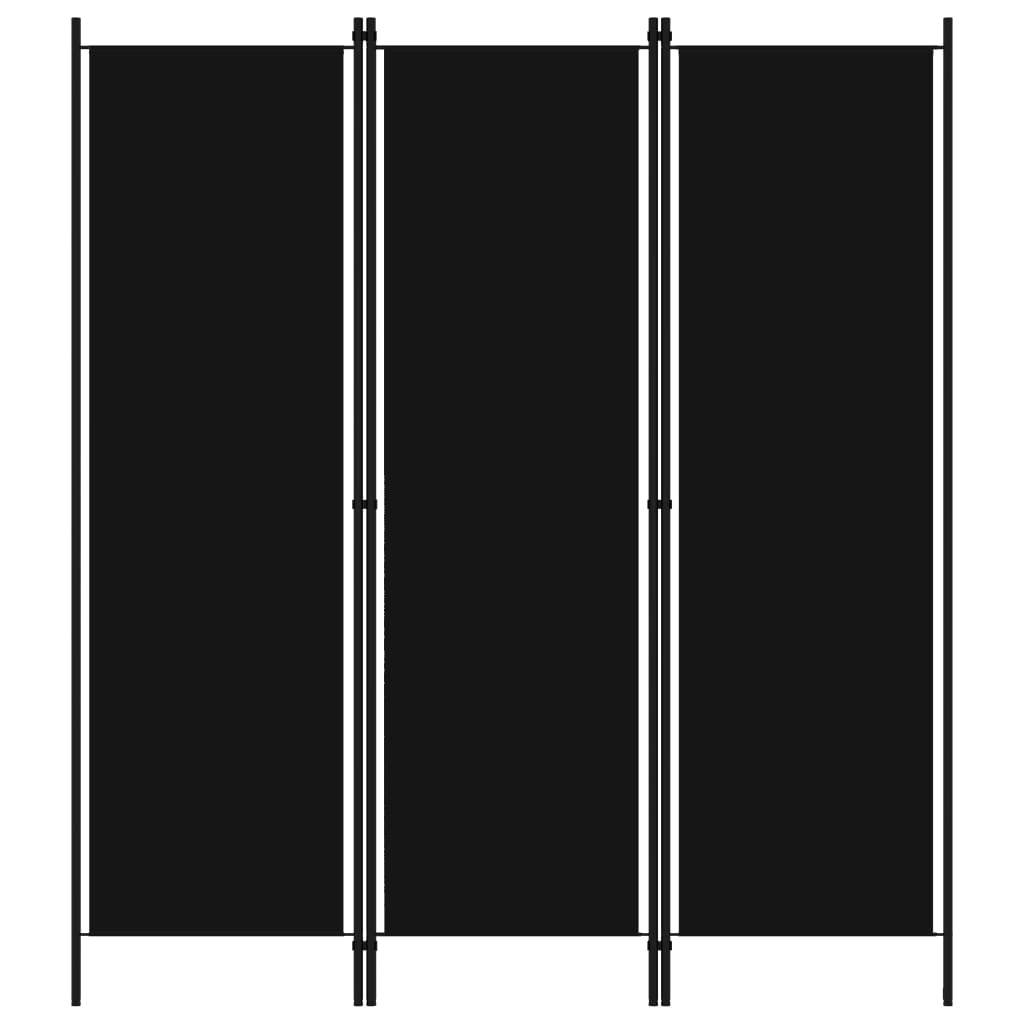 間仕切り 3枚パネル ブラック 150x180cm