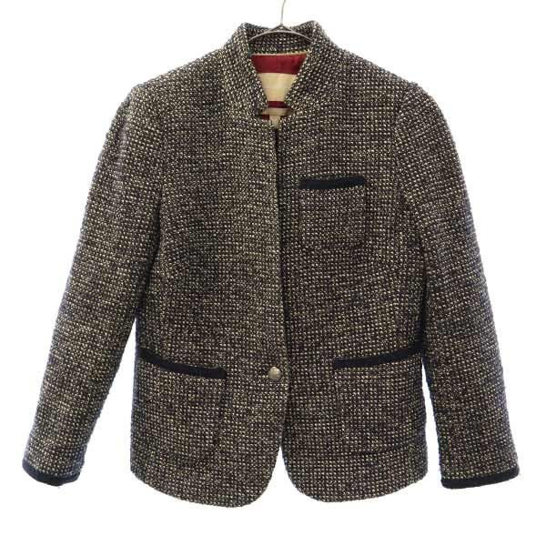 総柄 スタンドカラー ジャケット 2 ネイビー系 レディース