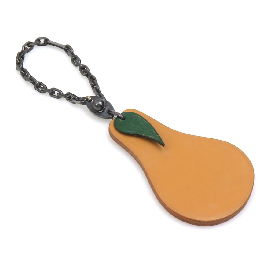 エルメス HERMES チャーム フルーツモチーフ ラフランス レザー/メタル ブラウン/シルバー ユニセックス e60748n