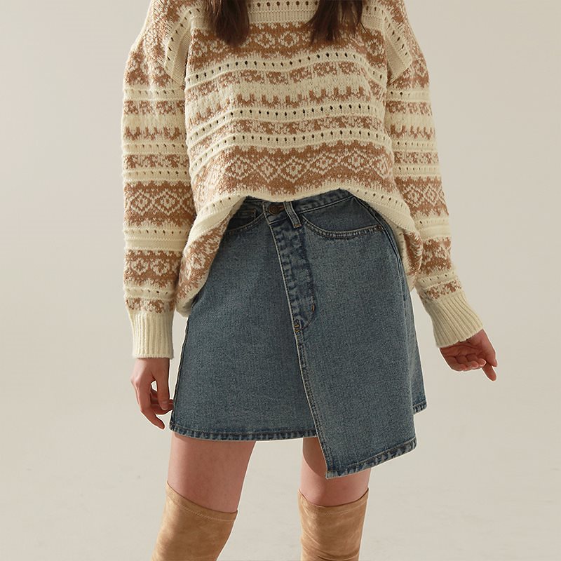 アンバランスなラップスカート