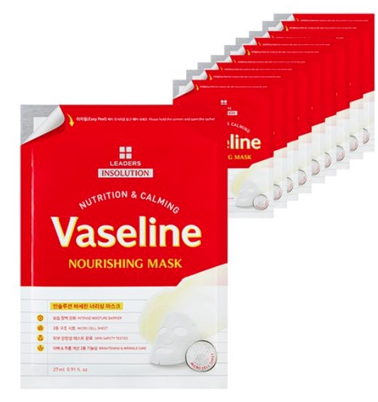 LEADERS Insolution Vaseline Nourishing Sheet 最大15%OFFクーポン 20ct SALE 10%OFF Mask