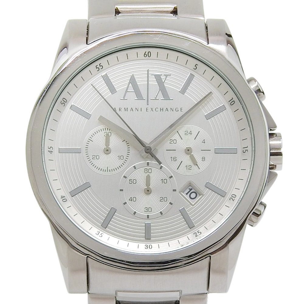 ARMANI アルマーニ エクスチェンジ AX2058 腕時計 ステンレススチール シルバー クオーツ クロノグラフ メンズ シルバー文字盤 中古品 Aランク