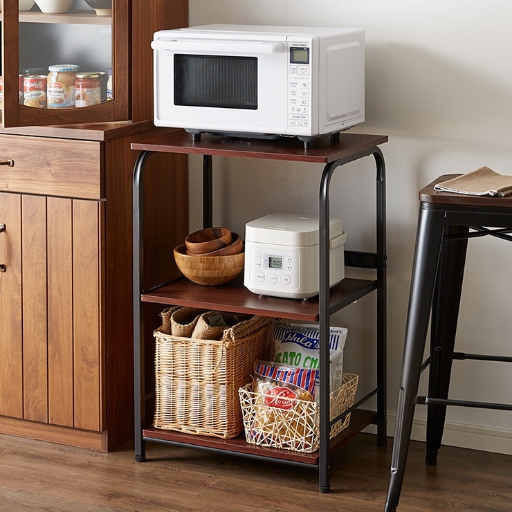 レンジラック コンセント ロータイプ 幅55 高さ83 スライド棚 アイアン 大型レンジ対応 北欧 キッチン シンプル スリム レンジ台 レンジボード キッチンラック キッチン収納 ラック 収納