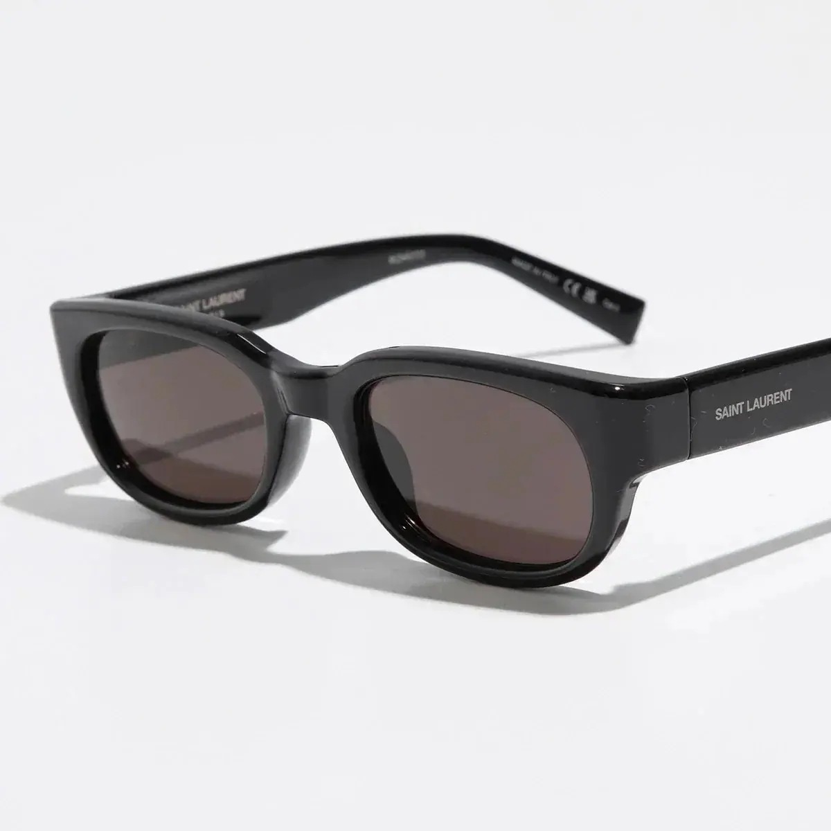 SAINT LAURENT サンローラン サングラス SL642 メンズ オーバル型 フルリム ロゴ メガネ 眼鏡 アイウェア 001/BLACK-BLACK