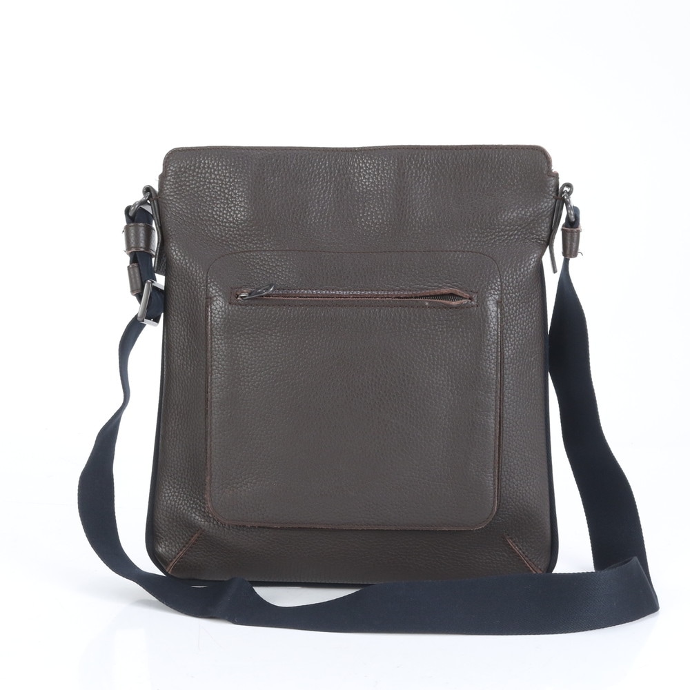 極美品 レザー ショルダーバッグ 斜め掛け メッセンジャー ビジネス 通勤 トート メンズ RUE CO12-10 中古