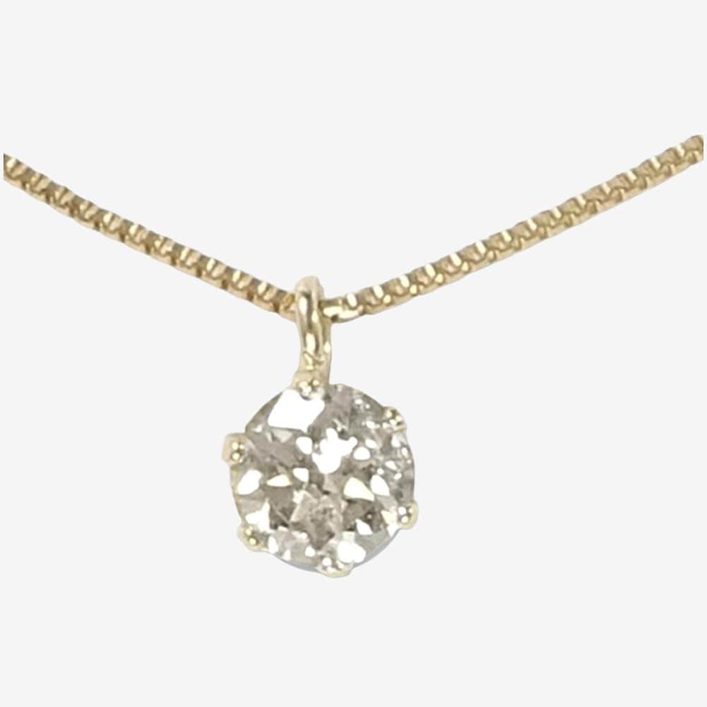 10金K10ダイヤモンド ペンダント ネックレス 一粒ダイヤモンド0.10カラット 【4月誕生石】【ギフトラッピング済み】