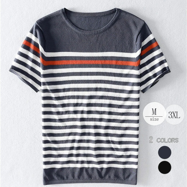 高品質保証カジュアルシャツ リネンメンズシャツ ストライプ キレイめ 半袖 ゆったり 快適 お洒落 人気 通勤 通学 普段着 シンプル 小さいサイズ 大きいサイズ Ｔシャツ