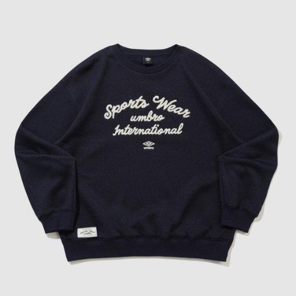長袖Tシャツ VQA UQ421CFSN3-DVY セーターライク ラウンド スウェットシャツ DARK NAVY