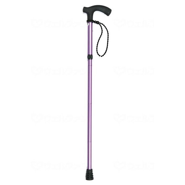 マルトク 折りたたみ調節式杖「るんるん」 パープル メーカー直送 5,423円