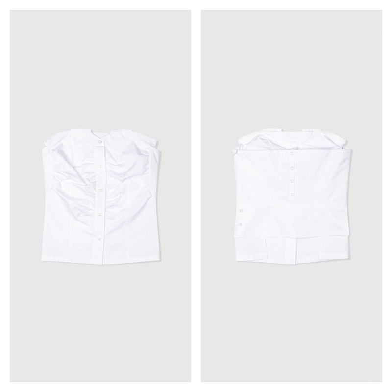 【LOW CLASSIC】 RIBBON TUBE TOP : WHITE 18,960円