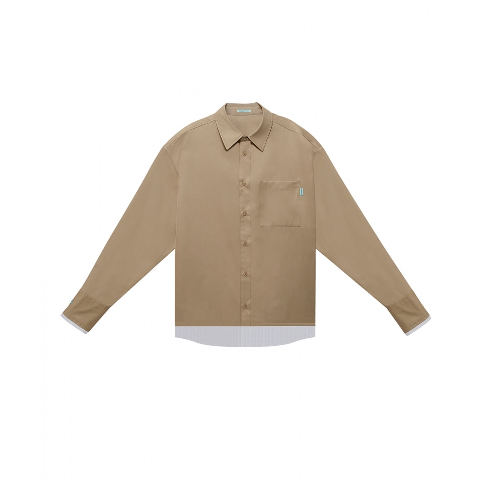 INSTANTFUNK Msオーバーサイズレイヤードシャツ - ベージュ 21,596円