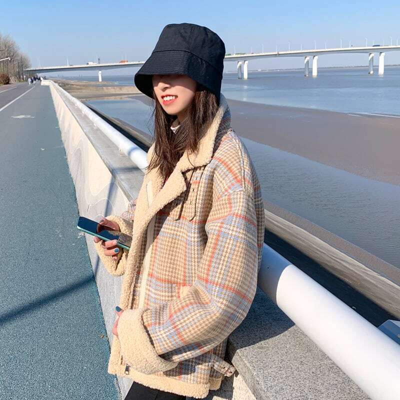 【送料無料】レディース ア ムートン アウター 千鳥柄 チェック柄 着映え レトロ メンズライク 今っぽ 大人可愛い ママコーデ ママファッション 韓国系 オルチャン 人気 トレンド 新作