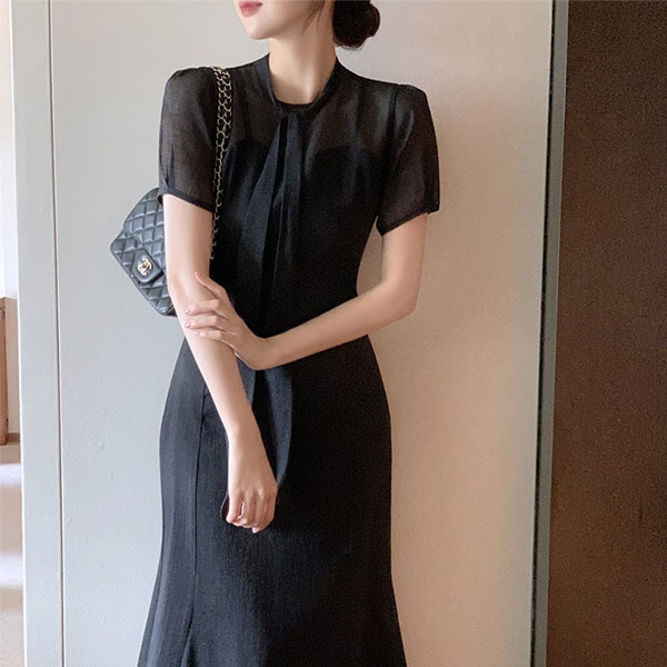 ハートネックワンピース op15777