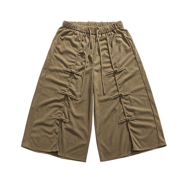 大きいサイズ 無地 チャイナ ワイド パンツ メンズ ロングパンツ カンフーパンツ モード エスニックパンツ チャイナボタン おしゃれ 春夏 秋