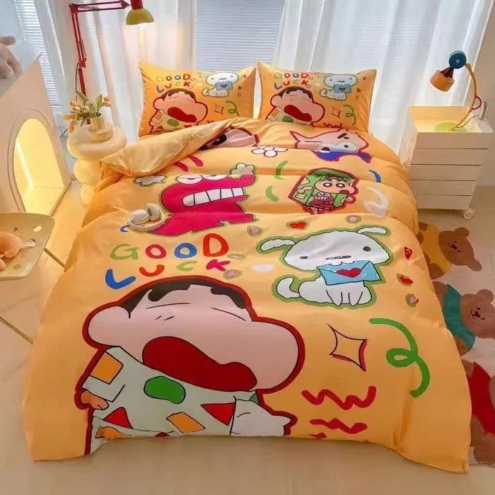 9月の新スタイル 漫画クレヨンしんちゃん高颜値四点セット学生寮寝室三点セット爆児童布団カバー