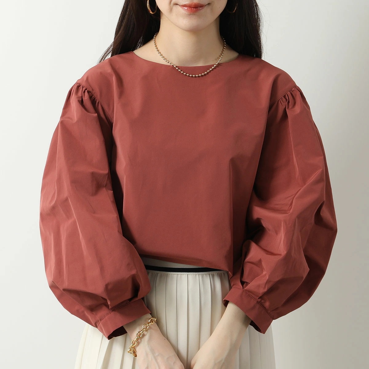 WEEKEND MAX MARA ウィークエンド マックスマーラ ブラウス ZEUS レディース 長袖 クルーネック タフタ コットンブレンド 014