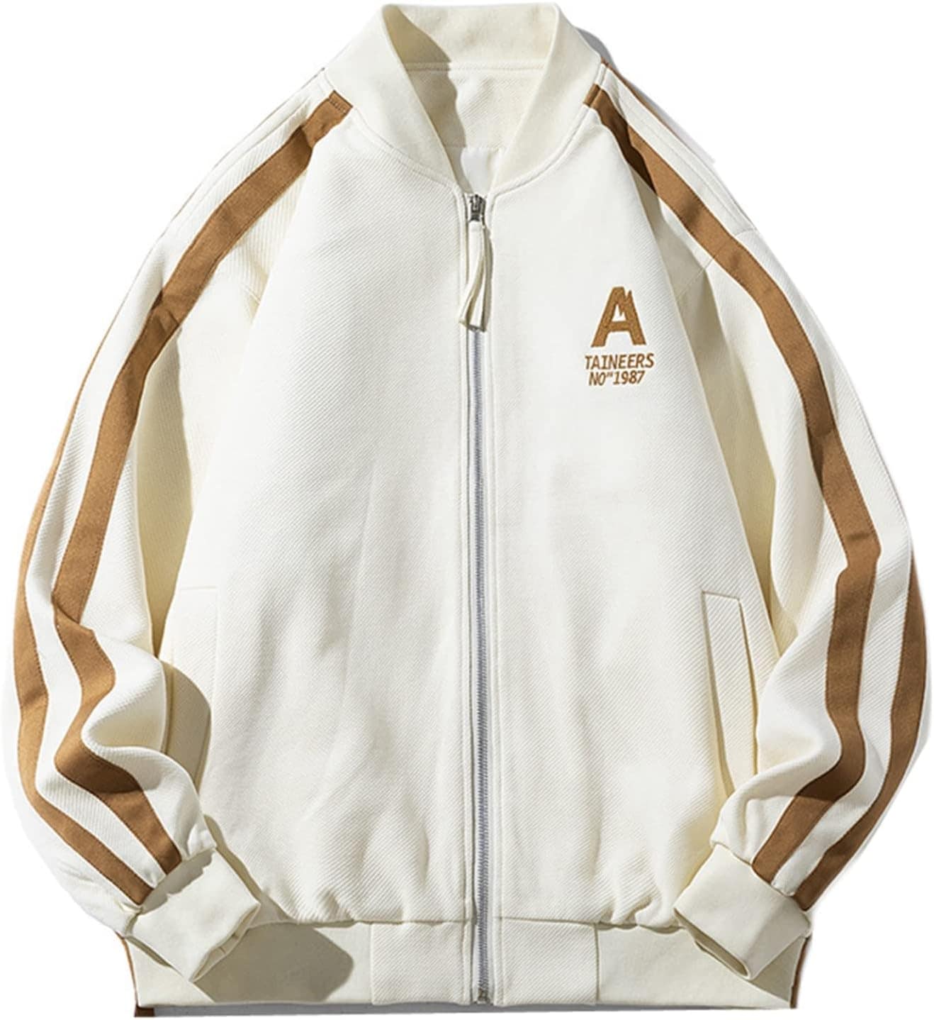 春秋 ジャケット メンズ スタジャン カジュアル スタジアムジャンパー 防風 防寒 立ち襟 ジッパー ブルゾン オシャレ 大きいサイズ アウター トップス 日常 スポーツ ストリート