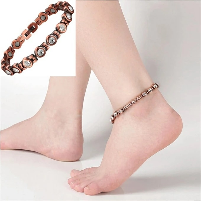 磁気アンクレット 銅製ジュエリー 純銅磁気 エネルギーマグネット付き スレット 痩身 調節可能 健康エネルギー 高磁石 瞑想 ヨガ 銅ブレスレット ハンドメイド 手作り血行促進 疲労回復 痛み
