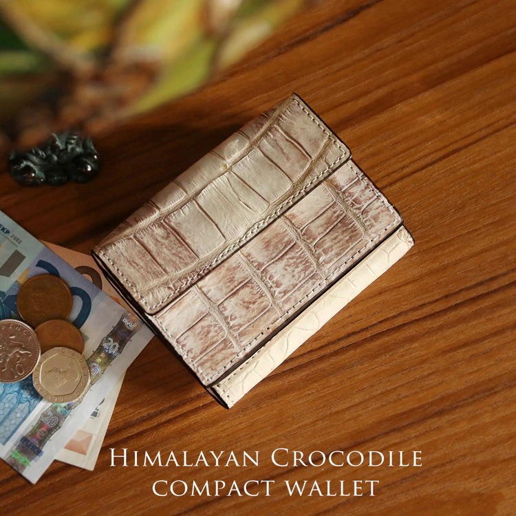 ヒマラヤクロコダイルレザーコンパクト財布本革