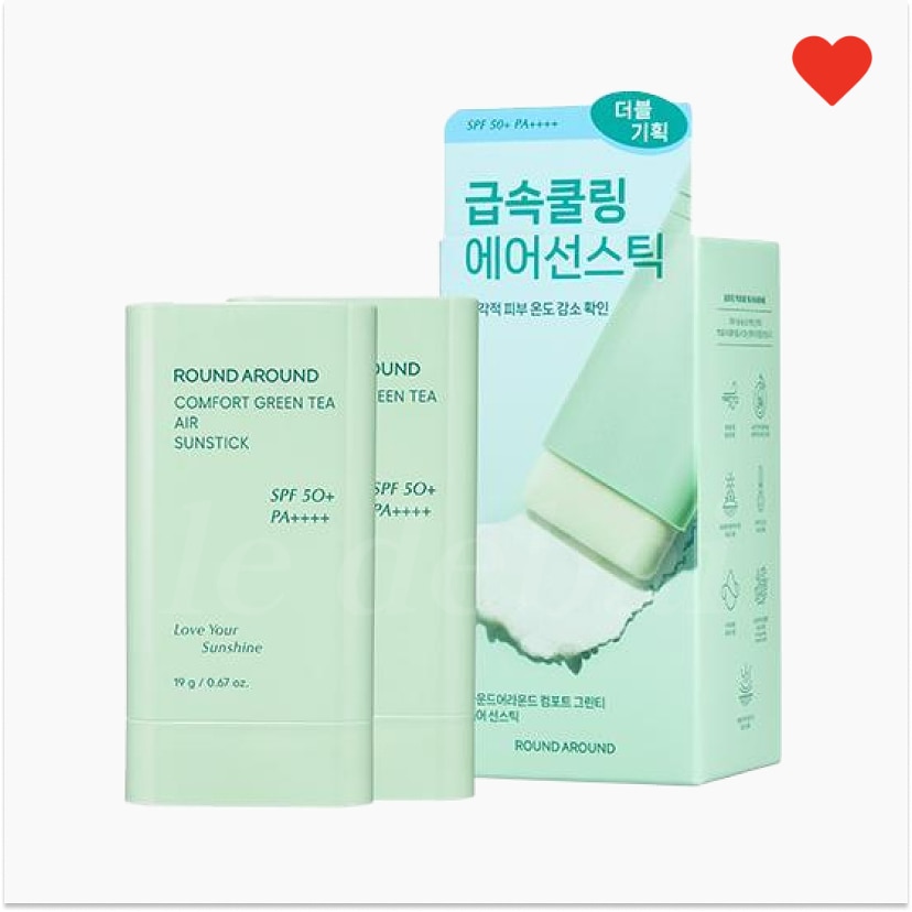 【1+1 】 さらさら コンフォート グリーンティー エア サンスティック 19g / 日焼け止め スティック/ 焼け止め / 緑茶パウダー配合の急速クーリング