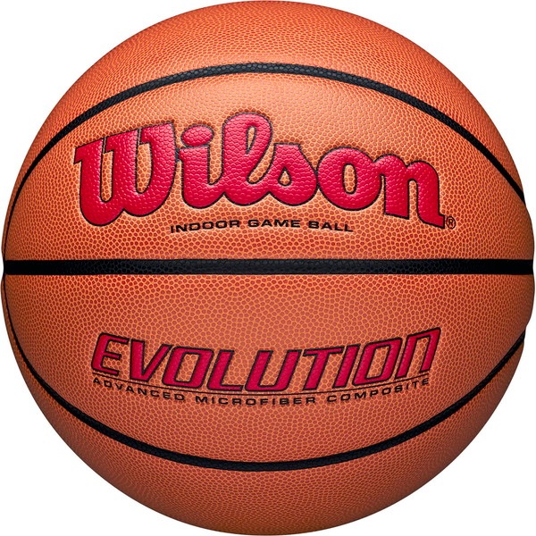 Wilson ウイルソン EVOLUTION ゲームボール オレンジ／スカーレット 7号 バスケットボール 競技ボール7号 0595XB0705