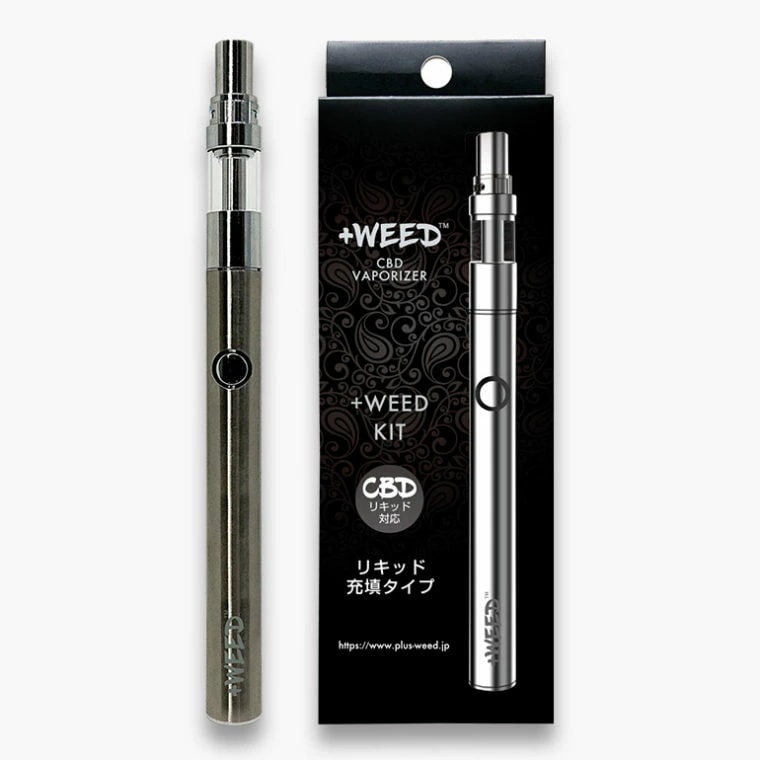 +WEED プラスウィード VAPE本体 リキッド充填用 吸うCBD 日本製 シルバー vape cbdvape 電子タバコ ベイプ本体 cbdベイプ ハーブ 電子タバコ本体
