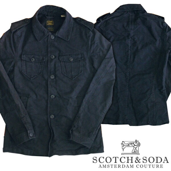 スコッチ&ソーダ スコッチアンドソーダ scotch&soda メンズ コットンミリタリージャケット ラグラン ウォッシュ ダークネイビー アウター ジャケット トップス カジュアル サーフ セレブ