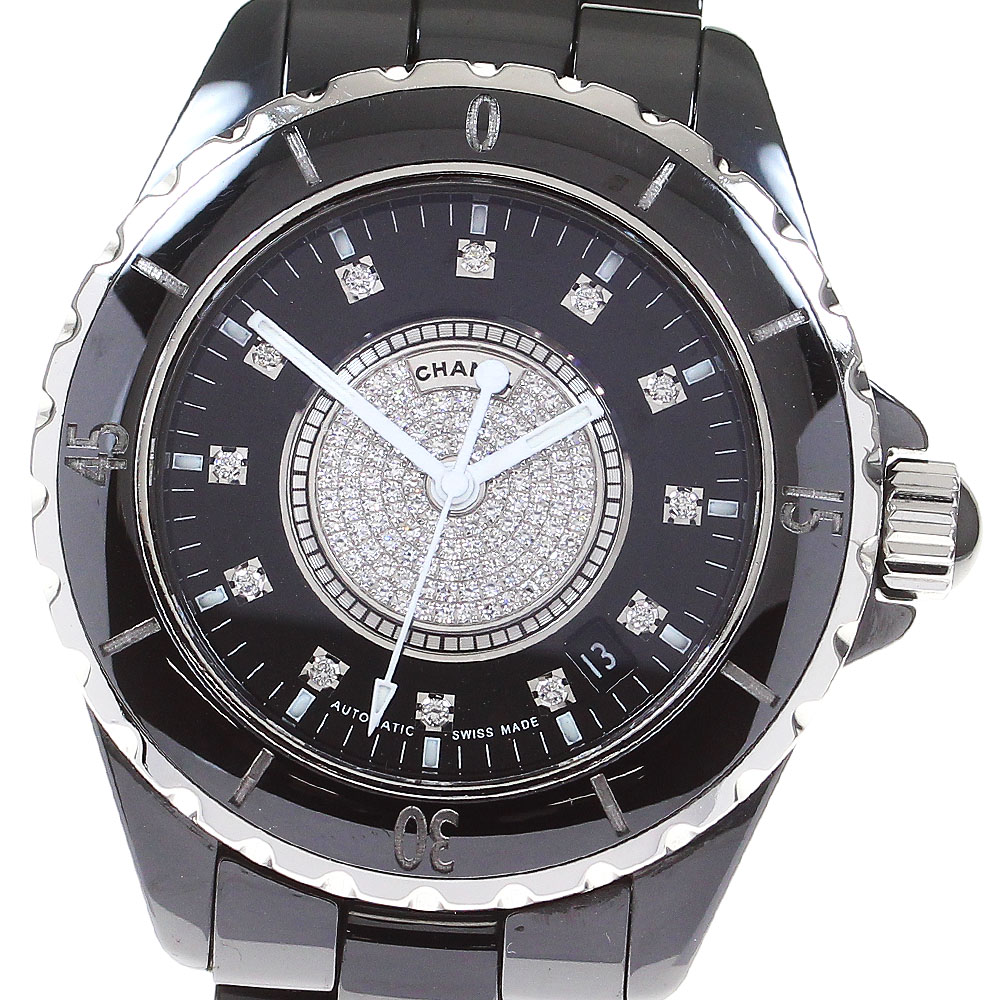 シャネル CHANEL H1757 J12 黒セラミック センターダイヤ 自動巻き メンズ _835955【中古】