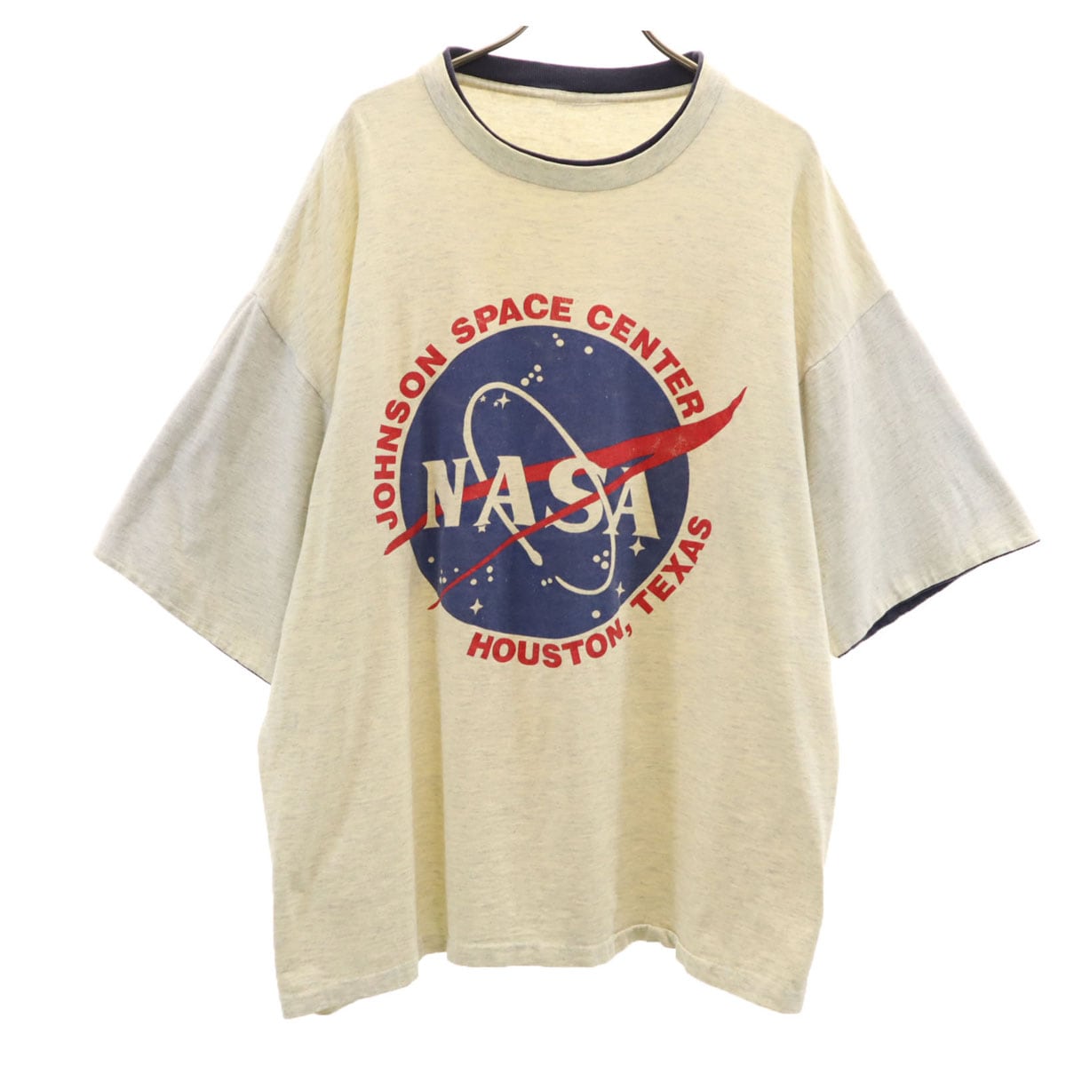 OLD オールド 90s NASA 半袖 Tシャツ グレー アメリカ航空宇宙局 メンズ 古着