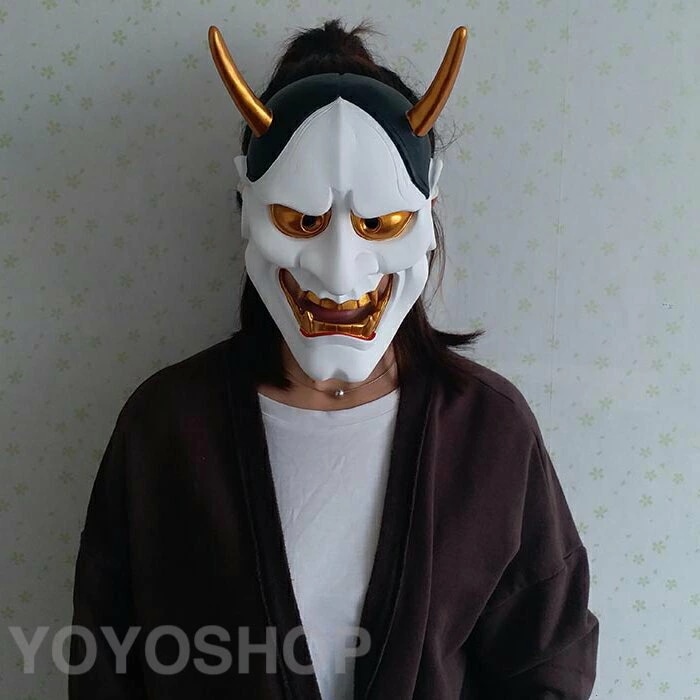 仮面 般若のお面 樹脂 ハロウィン はんにゃ お面 マスク コスプレ 能面 お祭 鬼 節分 和風 cosplay 仮装パーティ クリスマス 舞踏会 インテリア 伝統 飾り 壁掛け 大サイズ 白 赤 銅