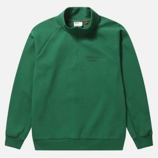 長袖Tシャツ LQC W243001LHT82-GRN 男性テックコットンハーフジップスウェットシャツ