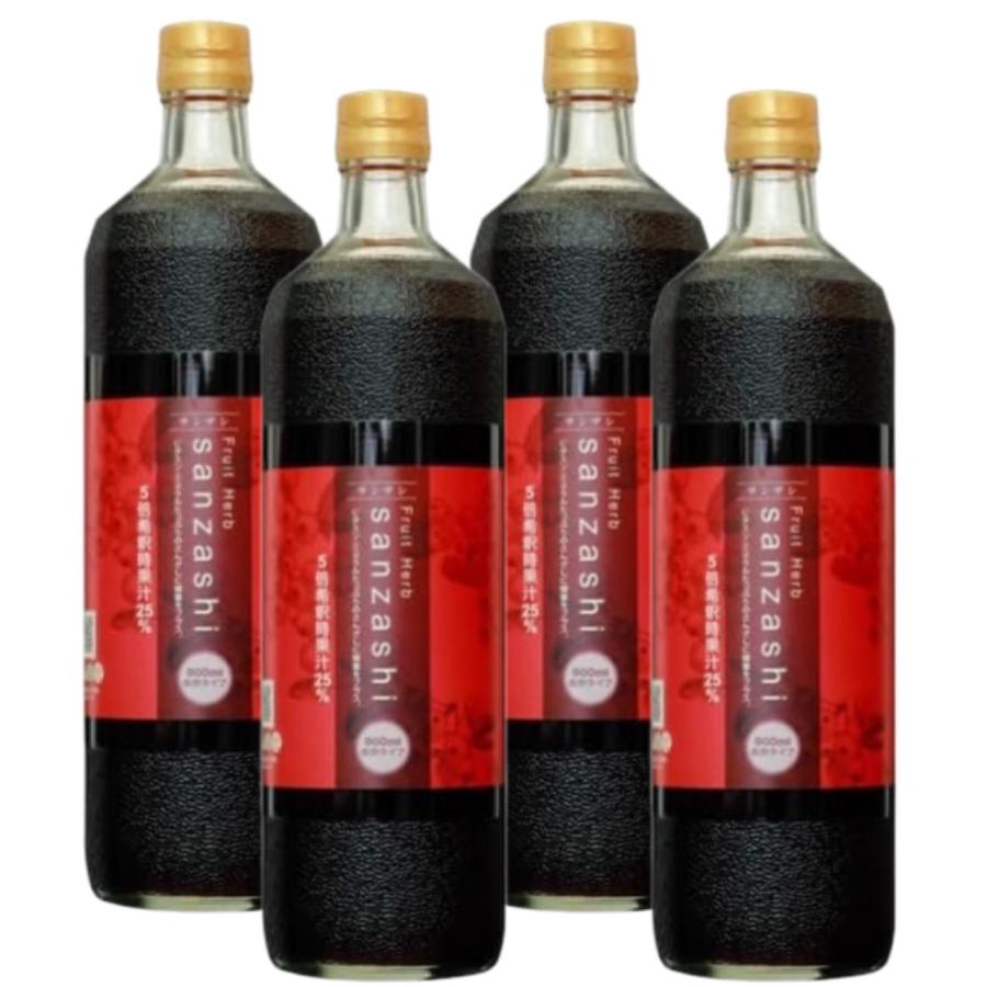 さんざし ドリンク サンザシドリンク フルーツハーブ 900ml 4本セット正規品 希釈タイプ