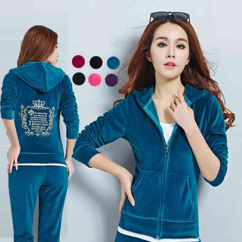 スエット ルームウエア ジョギング 刺繍 レディース セレブ ベロア カラバリ セットアップ